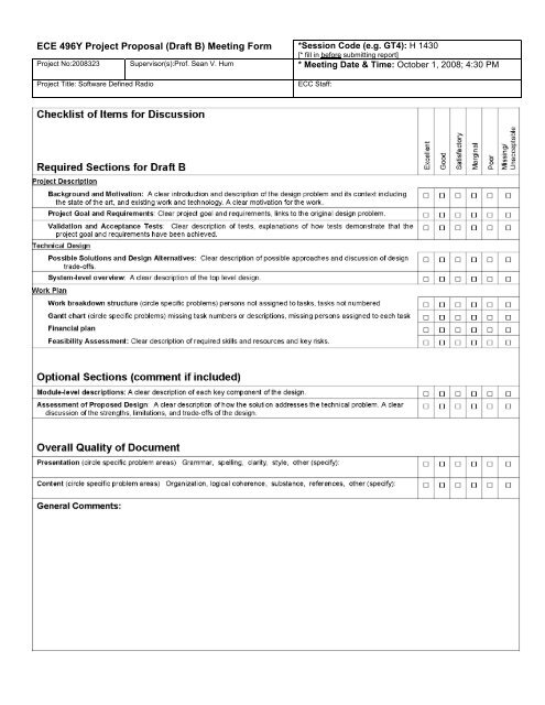 ECE 496Y Project Proposal (Draft B) Meeting Form - Images Festival