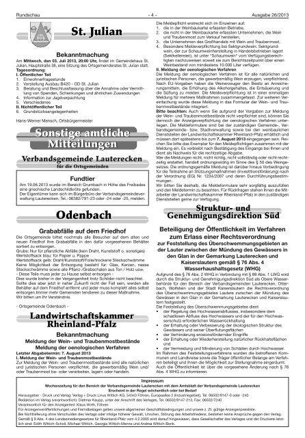 Amtsblatt KW 26 - Verbandsgemeinde Lauterecken