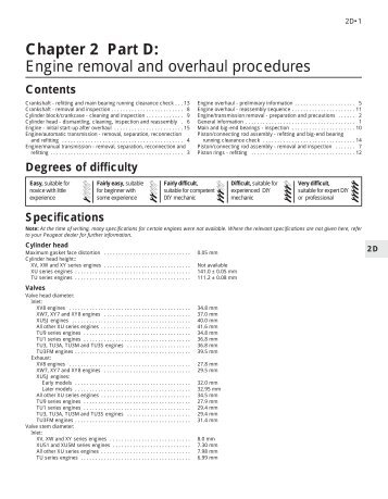 Chapter 2 Part D: Engine removal and overhaul procedures