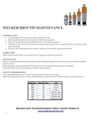 Shot Pin Maintenance Manual - Welker Engineered Products