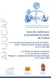 AHJUCAF : Actes des confÃ©rences en promotion des droits de l'enfant