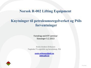 Norsok R-002 Lifting Equipment