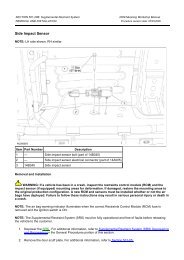 501-20B-Supplemental Restraint System-Specifications 05-2008