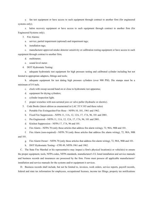 Title 55:V: Chapter 30 - Louisiana Office of State Fire Marshal