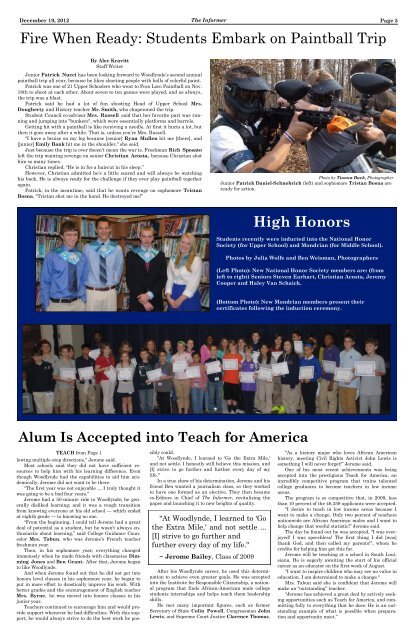 Informer December 2012 Issue - Woodlynde School