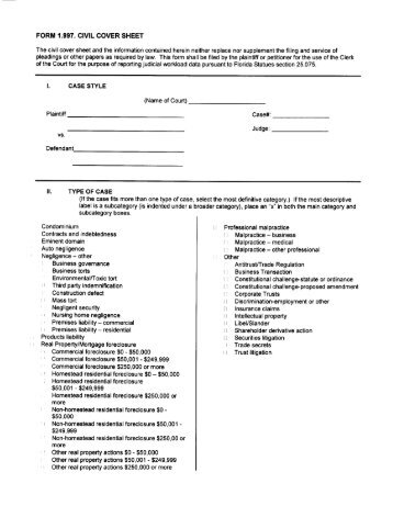 FORM 1.997. CIVIL COVER SHEET - Indian River County Clerk of ...