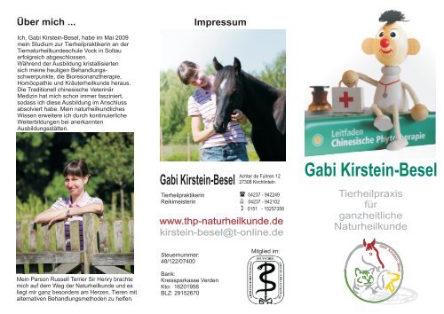 Flayer 2012 - Mobile Tierheilpraxis Gabi Kirstein-Besel