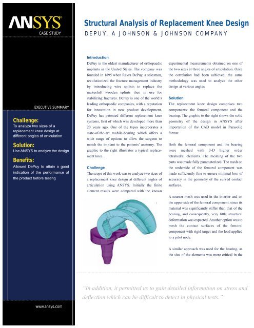 Structural Analysis of Replacement Knee Design - Ansys