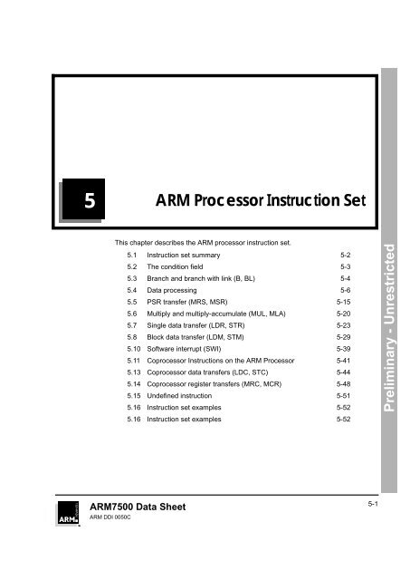 ARM Processor Instruction Set