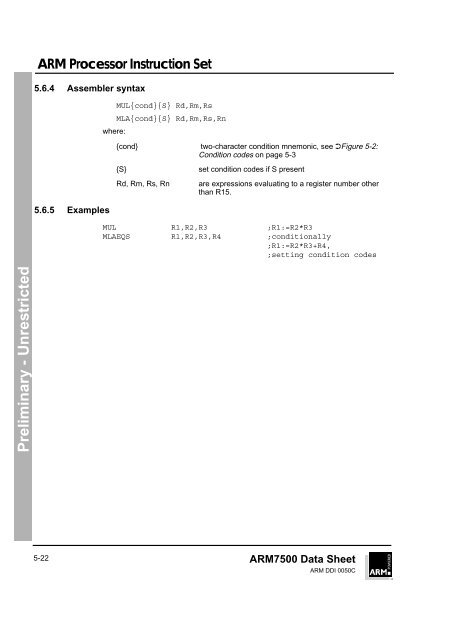 ARM Processor Instruction Set