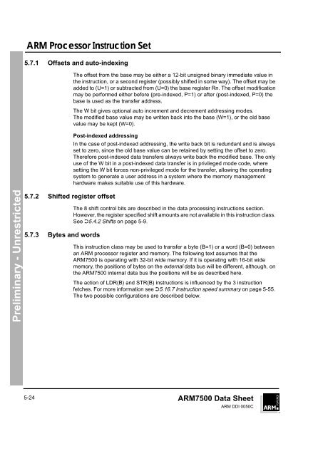 ARM Processor Instruction Set