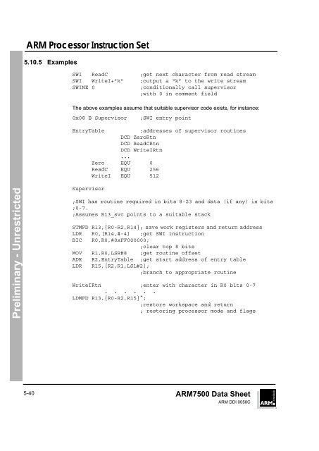 ARM Processor Instruction Set