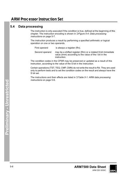 ARM Processor Instruction Set