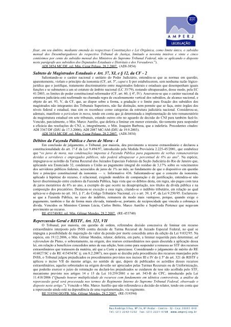 INFORMATIVO NÂº 453 - Amperj