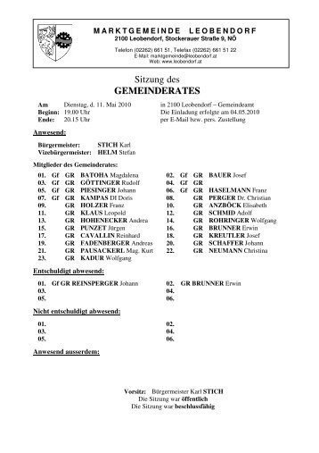 GR-Sitzungsprotokoll Mai10 (83 KB) - .PDF - Marktgemeinde ...