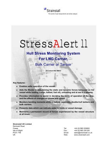 Hull Stress Monitoring System For LNG Carrier - JH Menge & Co