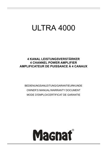 ultra 4000_manual.qxp - Magnat