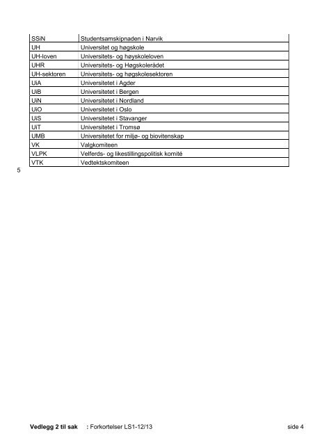 forkortelsesliste - Norsk studentorganisasjon