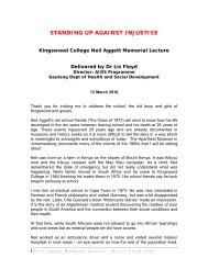 Dr Liz Floyd - Neil Aggett Memorial Lecture 2010 - Kingswood College