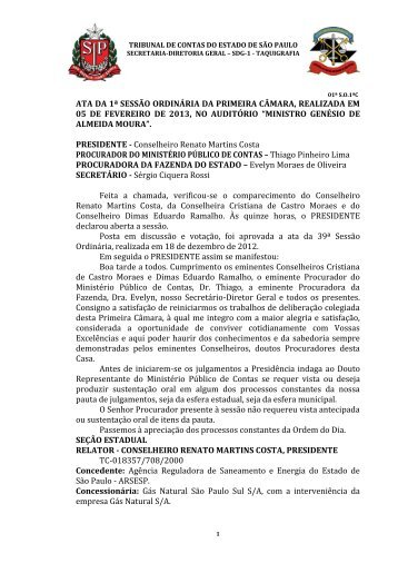 ata da 1Âª sessÃ£o ordinÃ¡ria da primeira cÃ¢mara, realizada em 05 de ...