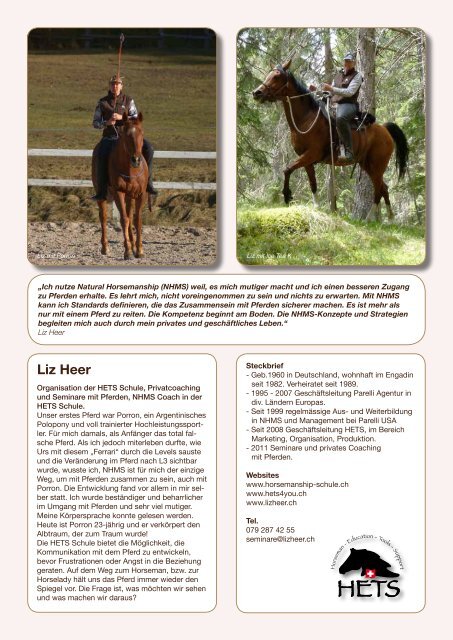 1. HETS Natural Horsemanship FORUM - bei swissendurance.ch!