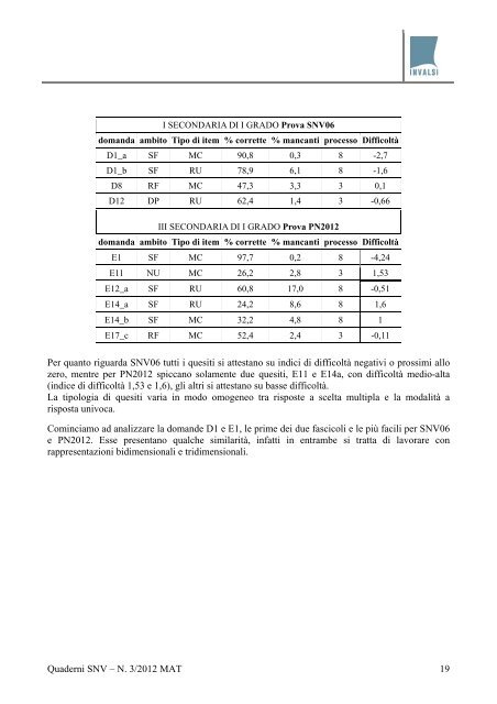 Quaderno nÂ°3 - Matematica - Invalsi