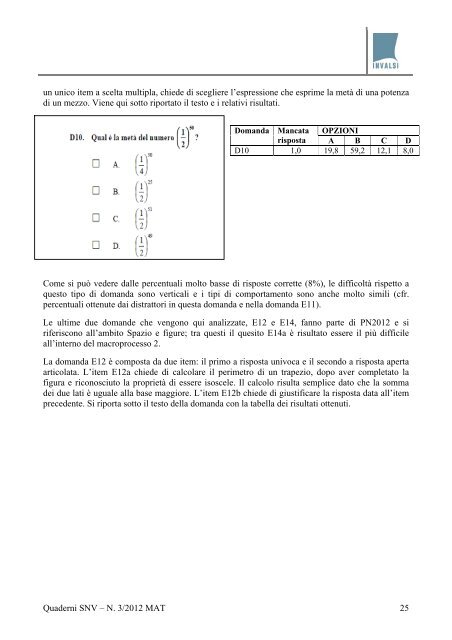 Quaderno nÂ°3 - Matematica - Invalsi