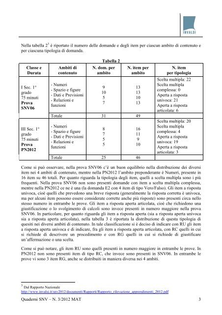 Quaderno nÂ°3 - Matematica - Invalsi