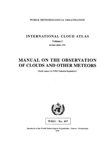 manual on the observation of clouds and other ... - E-Library - WMO