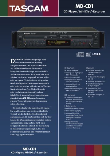 Tascam MD-CD1 - de Grooth Audio Service