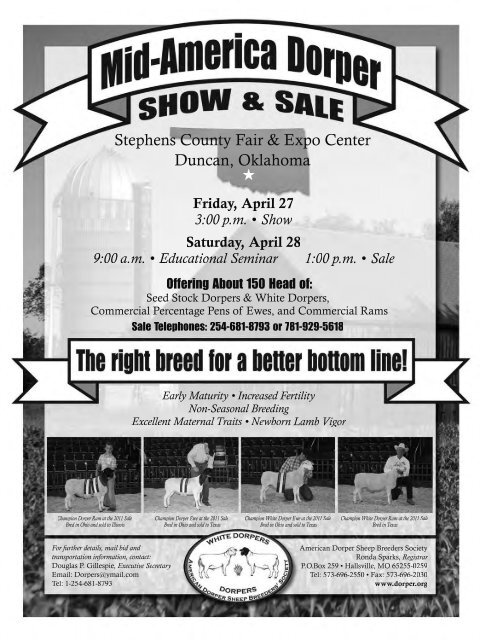 12 Mid America Sale Catalog Pdf American Dorper Sheep