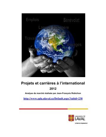 Projets et carrières à l'international - Le Service de placement de l ...