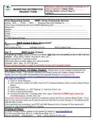 Marketing Request Form - Morale, Welfare & Recreation Home Page