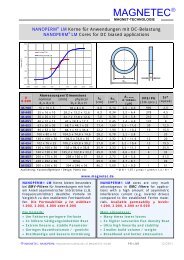 Produktinfoblatt Varianten LM-Kerne - MAGNETEC GmbH