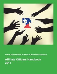 Affiliate Officers Handbook - Texas Association of School Business ...