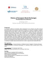 History of European Stock-Exchanges - Paris School of Economics
