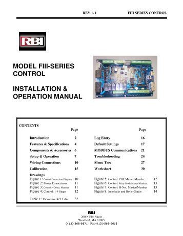 MODEL FIII-SERIES CONTROL INSTALLATION ... - Agencespl.com