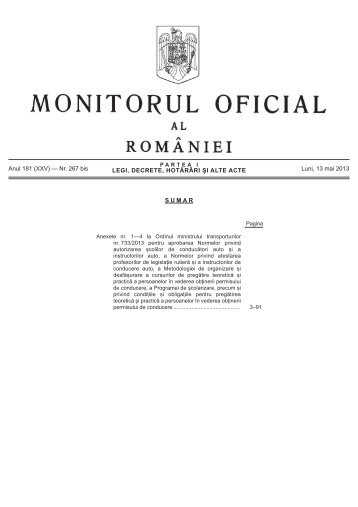 OMT 733 din 2013 - Autoritatea Rutiera Romana