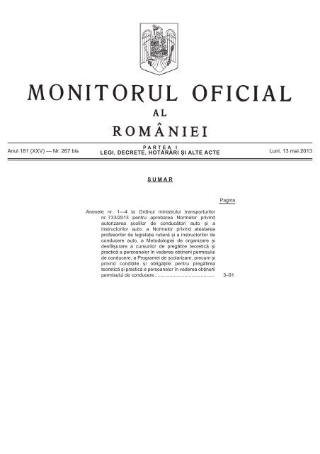 OMT 733 din 2013 - Autoritatea Rutiera Romana