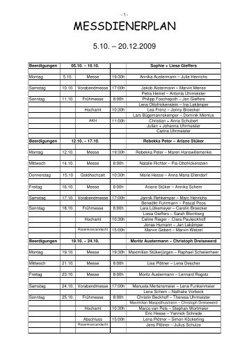 MESSDIENERPLAN - St. Margareta Neuenkirchen