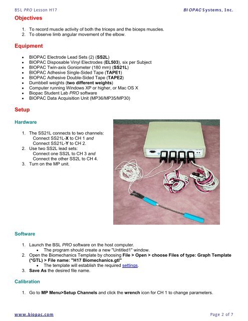 BSL PRO Lesson H17 - Biopac