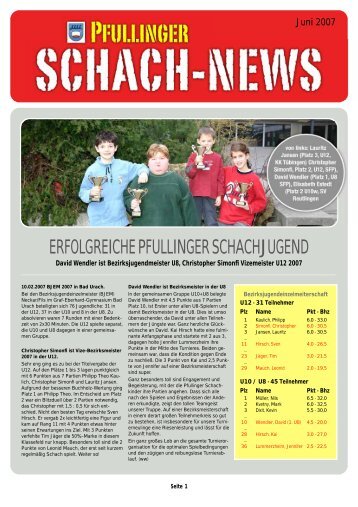 Schach-News 06/2007 - Schachfreunde Pfullingen eV