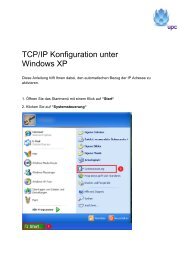 TCP/IP Konfiguration unter Windows XP Diese Anleitung hilft ... - Upc