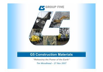 View G5 Construction Materials presentation - Group Five