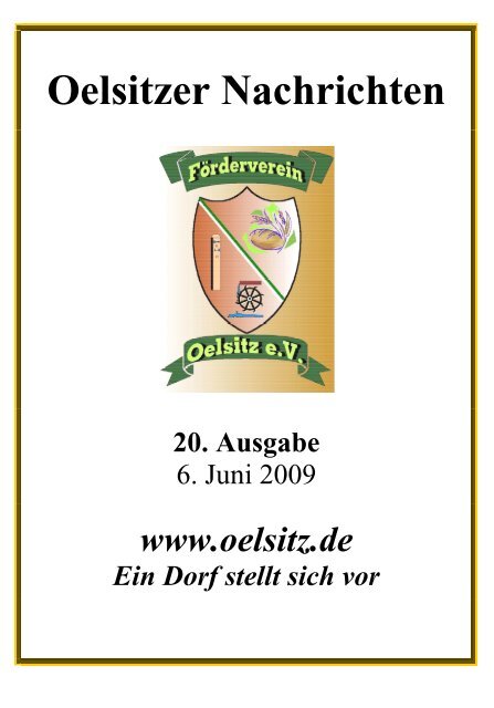 20. Ausgabe der Oelsitzer Nachrichten 06.06.2009