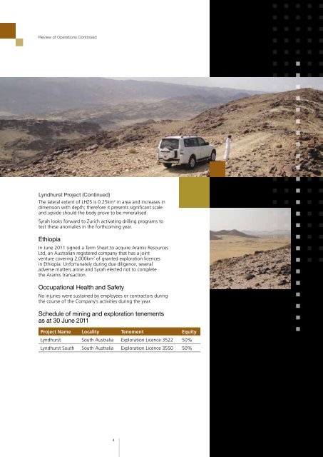 Annual Report 2011 - Syrah Resources Ltd