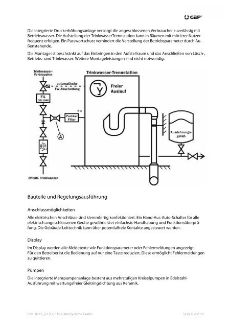 Allgemeine GerÃ¤tefunktions-, Instandhaltungsbeschreibung ... - GEP