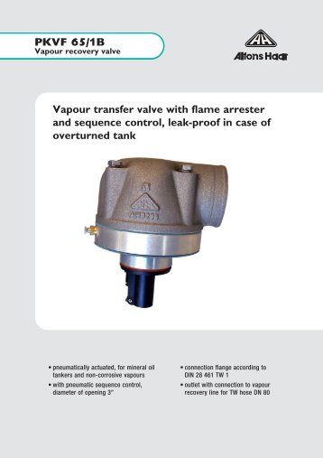 PKVF 65/1B Vapour transfer valve with flame ... - Alfons-haar.de
