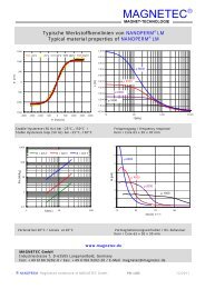 Produktinfoblatt Werkstoffkennlinien LM-Kerne - MAGNETEC GmbH