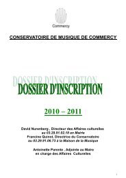 Dossier inscription conservatoire de musique 2010-11 - Commercy